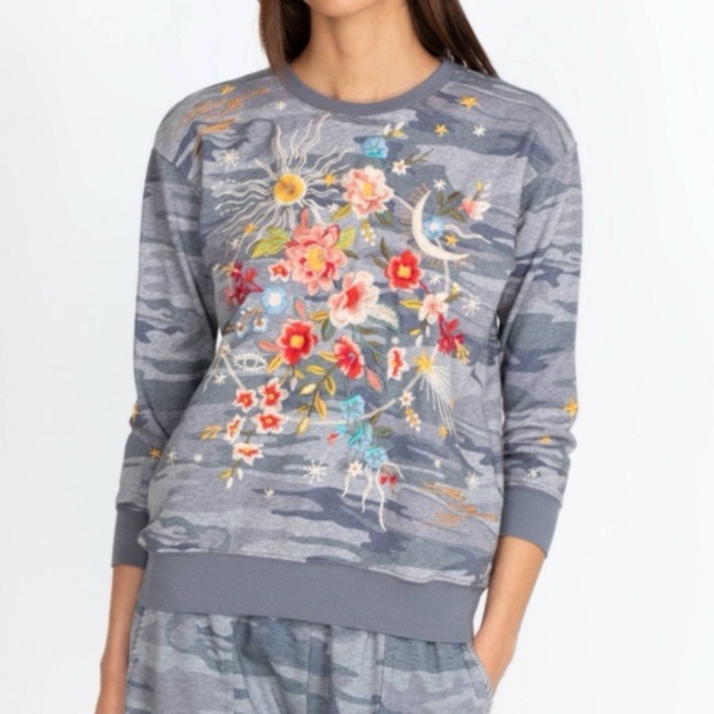 Sweatshirt Crewneck By Johnny Was In Grey
